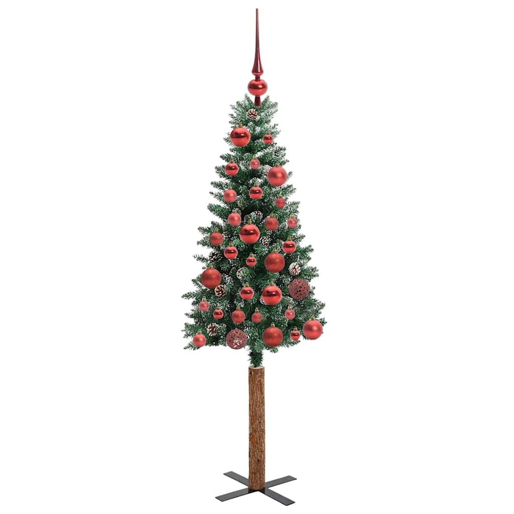 Slim Christmas Tree with 150 LEDs Green and White 150 cm